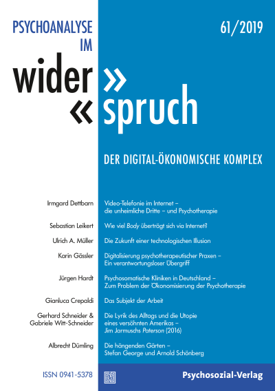Cover of Volume: Psychoanalyse im Widerspruch Volume 31 (2019), Edition 1