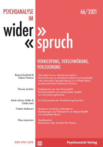Cover der Ausgabe: Psychoanalyse im Widerspruch Jahrgang 33 (2021), Heft 2