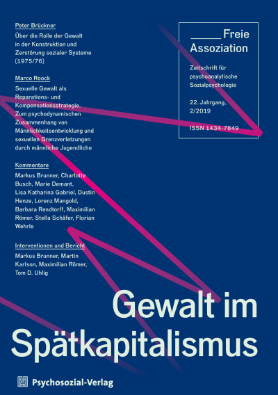 Cover der Ausgabe: Freie Assoziation Jahrgang 22 (2019), Heft 2