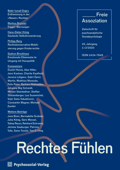 Cover der Ausgabe: Freie Assoziation Jahrgang 23 (2020), Heft 1-2