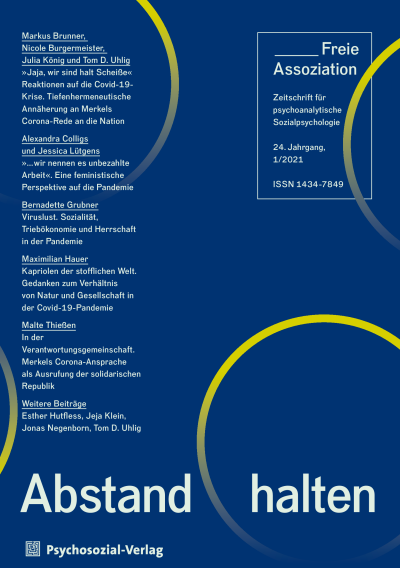 Cover der Ausgabe: Freie Assoziation Jahrgang 24 (2021), Heft 1
