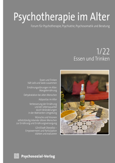 Cover der Ausgabe: Psychotherapie im Alter Jahrgang 19 (2022), Heft 1