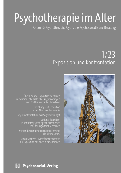 Cover der Ausgabe: Psychotherapie im Alter Jahrgang 20 (2023), Heft 1