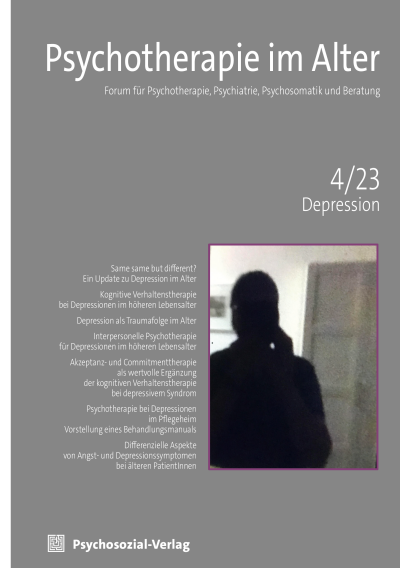 Cover der Ausgabe: Psychotherapie im Alter Jahrgang 20 (2023), Heft 4