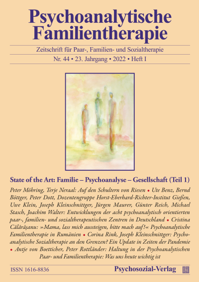 Cover der Ausgabe: Psychoanalytische Familientherapie Jahrgang 23 (2022), Heft 1