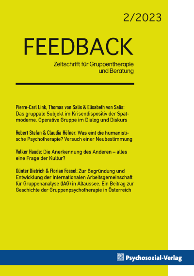 Cover der Ausgabe: Feedback Jahrgang 12 (2023), Heft 2