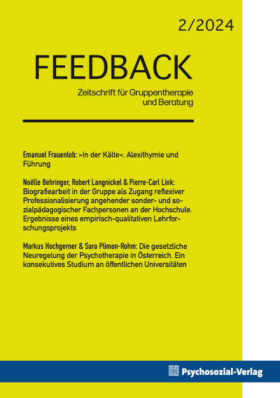 Cover der Ausgabe: Feedback Jahrgang 13 (2024), Heft 2