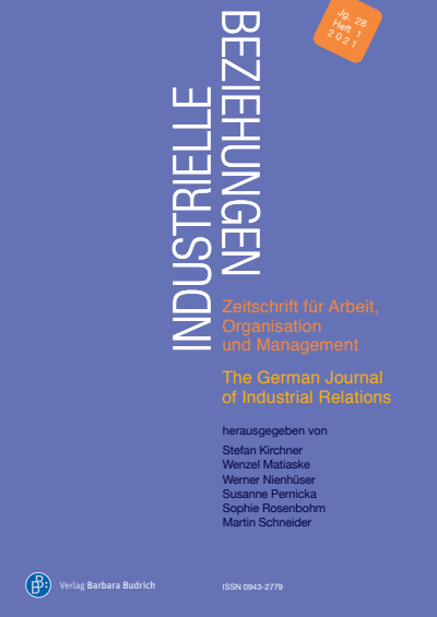 Cover of Volume: Industrielle Beziehungen Volume 28 (2021), Edition 1