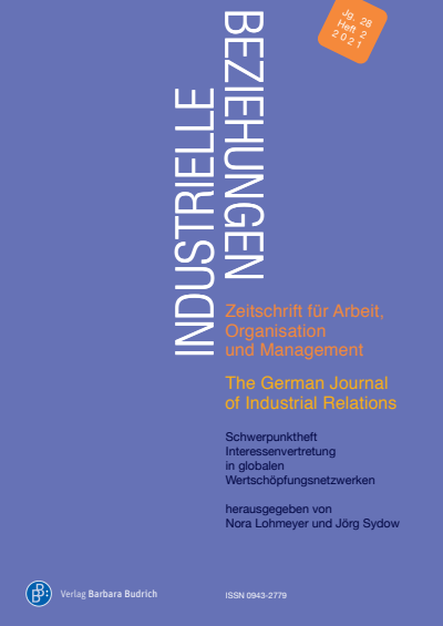 Cover of Volume: Industrielle Beziehungen Volume 28 (2021), Edition 2