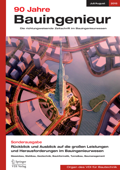 Cover of Volume: Bauingenieur Volume 90 (2015), Edition 07-08