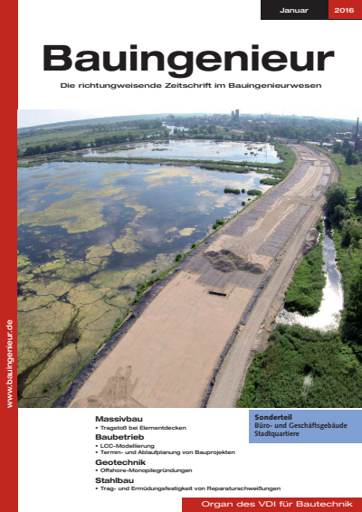 Cover der Ausgabe: Bauingenieur Jahrgang 91 (2016), Heft 01