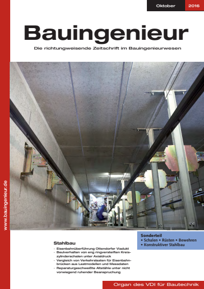 Cover of Volume: Bauingenieur Volume 91 (2016), Edition 10