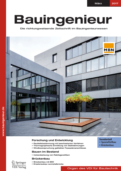 Cover of Volume: Bauingenieur Volume 92 (2017), Edition 03