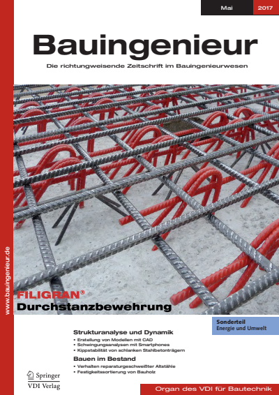 Cover der Ausgabe: Bauingenieur Jahrgang 92 (2017), Heft 05