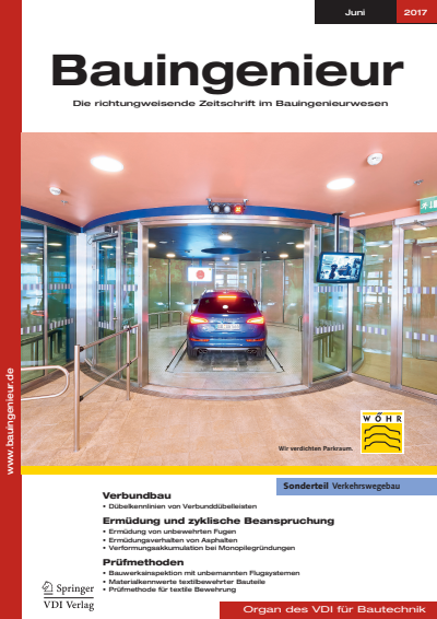 Cover der Ausgabe: Bauingenieur Jahrgang 92 (2017), Heft 06