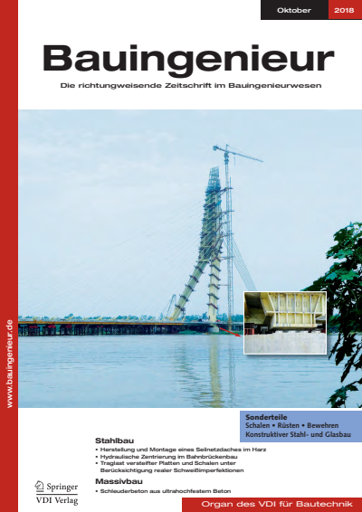 Cover of Volume: Bauingenieur Volume 93 (2018), Edition 10