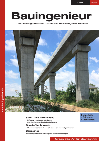Cover der Ausgabe: Bauingenieur Jahrgang 94 (2019), Heft 03