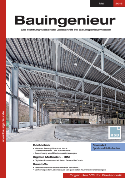 Cover der Ausgabe: Bauingenieur Jahrgang 94 (2019), Heft 05