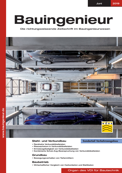 Cover der Ausgabe: Bauingenieur Jahrgang 94 (2019), Heft 06