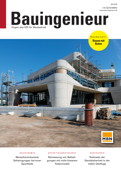 Cover der Ausgabe: Bauingenieur Jahrgang 94 (2019), Heft 09