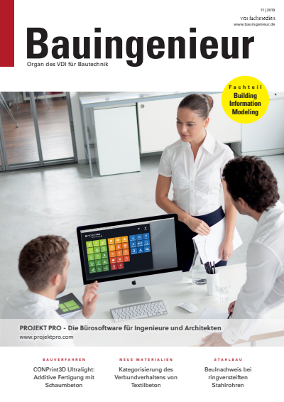 Cover der Ausgabe: Bauingenieur Jahrgang 94 (2019), Heft 11