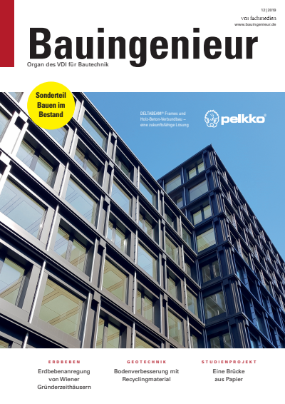 Cover der Ausgabe: Bauingenieur Jahrgang 94 (2019), Heft 12
