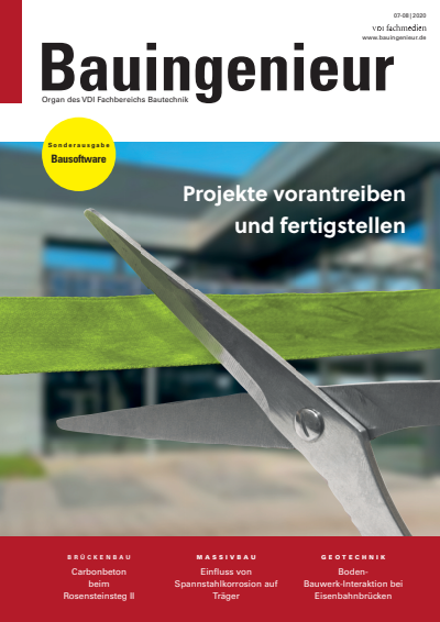 Cover der Ausgabe: Bauingenieur Jahrgang 95 (2020), Heft 07-08