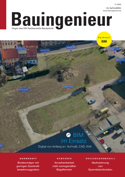 Cover der Ausgabe: Bauingenieur Jahrgang 95 (2020), Heft 11