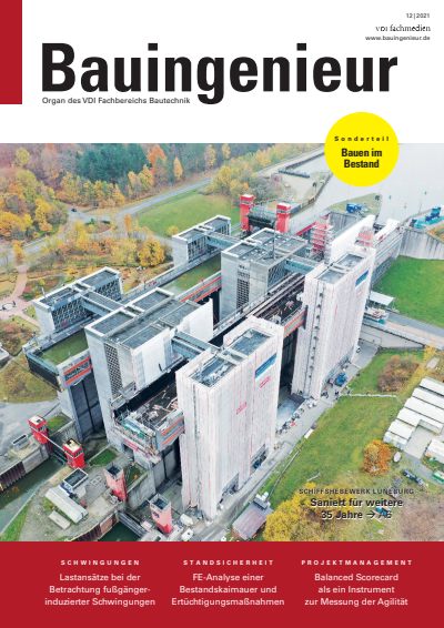 Cover der Ausgabe: Bauingenieur Jahrgang 96 (2021), Heft 12