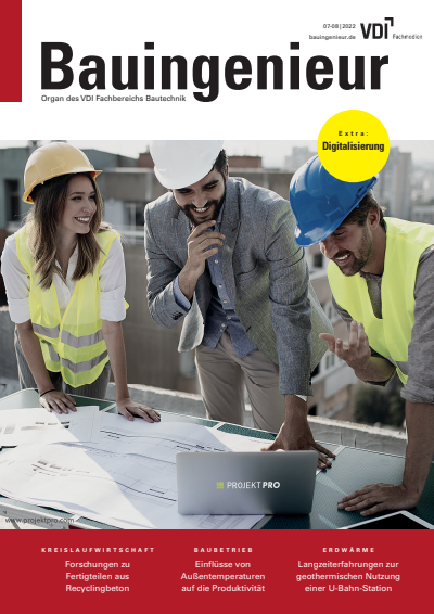 Cover der Ausgabe: Bauingenieur Jahrgang 97 (2022), Heft 07-08