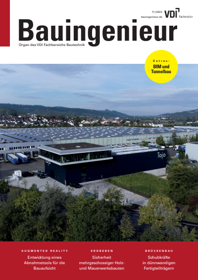 Cover der Ausgabe: Bauingenieur Jahrgang 97 (2022), Heft 11