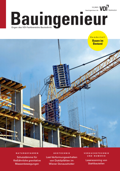 Cover der Ausgabe: Bauingenieur Jahrgang 98 (2023), Heft 12