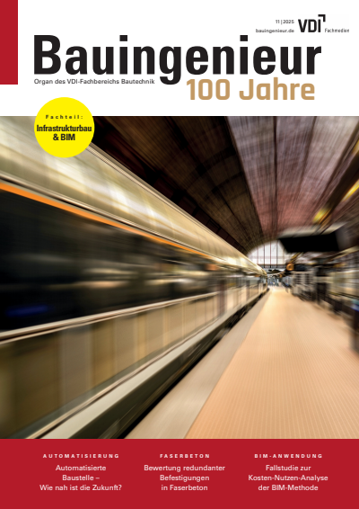 Cover der Ausgabe: Bauingenieur Jahrgang 100 (2025), Heft 11