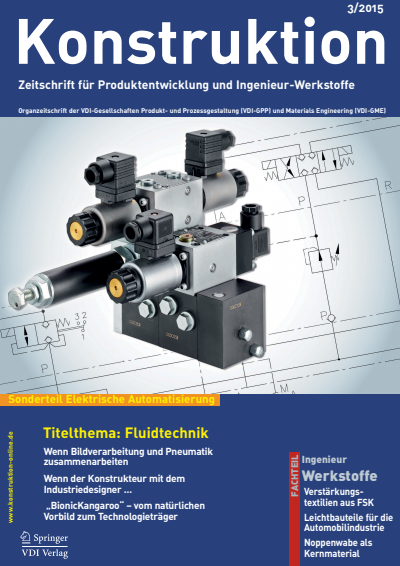 Cover der Ausgabe: Konstruktion Jahrgang 67 (2015), Heft 03
