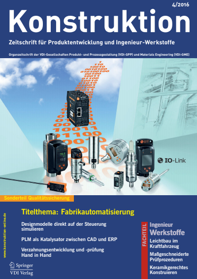 Cover der Ausgabe: Konstruktion Jahrgang 68 (2016), Heft 04