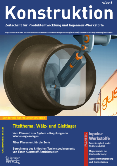 Cover der Ausgabe: Konstruktion Jahrgang 68 (2016), Heft 09