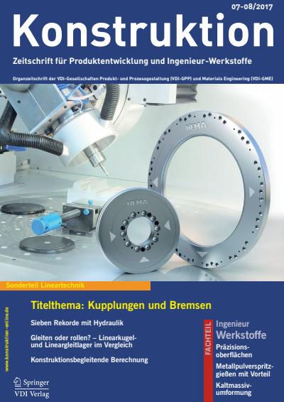 Cover der Ausgabe: Konstruktion Jahrgang 69 (2017), Heft 07-08