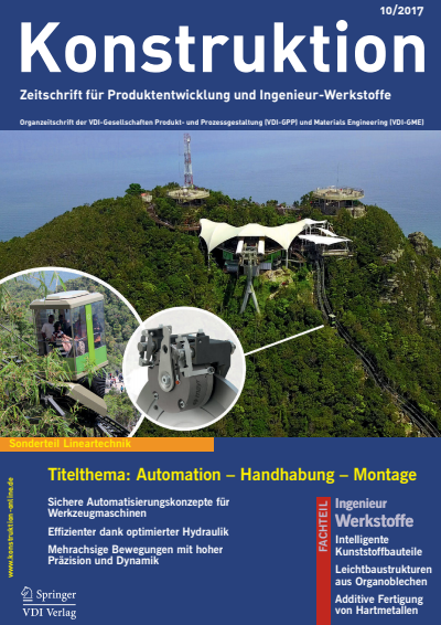Cover der Ausgabe: Konstruktion Jahrgang 69 (2017), Heft 10