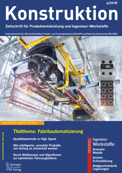 Cover der Ausgabe: Konstruktion Jahrgang 70 (2018), Heft 04