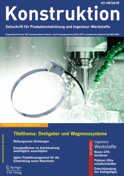 Cover der Ausgabe: Konstruktion Jahrgang 70 (2018), Heft 07-08