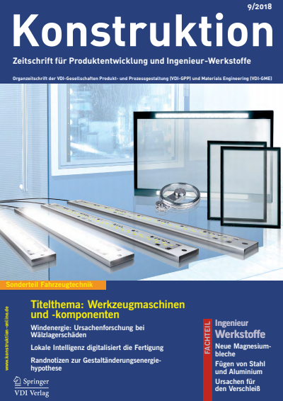 Cover der Ausgabe: Konstruktion Jahrgang 70 (2018), Heft 09