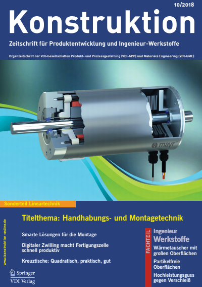Cover der Ausgabe: Konstruktion Jahrgang 70 (2018), Heft 10