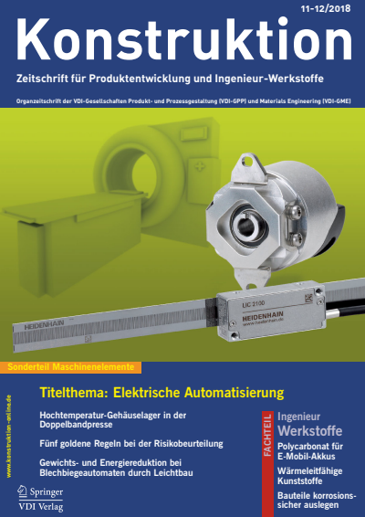 Cover der Ausgabe: Konstruktion Jahrgang 70 (2018), Heft 11-12