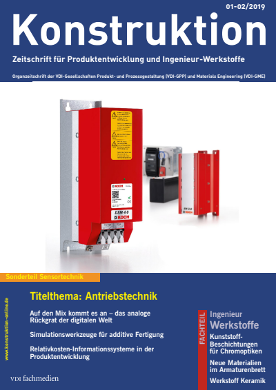 Cover der Ausgabe: Konstruktion Jahrgang 71 (2019), Heft 01-02