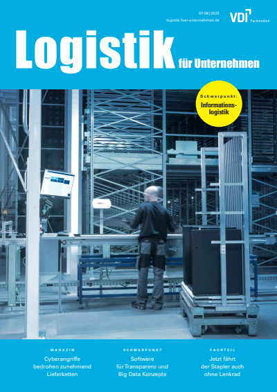 Cover der Ausgabe: Logistik für Unternehmen Jahrgang 36 (2022), Heft 07-08