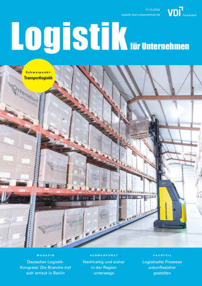 Cover der Ausgabe: Logistik für Unternehmen Jahrgang 36 (2022), Heft 11-12
