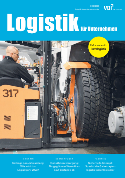 Cover der Ausgabe: Logistik für Unternehmen Jahrgang 37 (2023), Heft 01-02