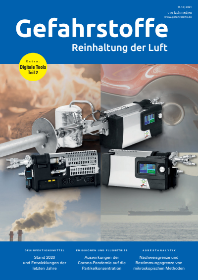 Cover der Ausgabe: Gefahrstoffe Jahrgang 81 (2021), Heft 11-12