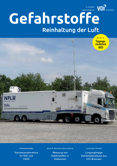 Cover der Ausgabe: Gefahrstoffe Jahrgang 82 (2022), Heft 11-12