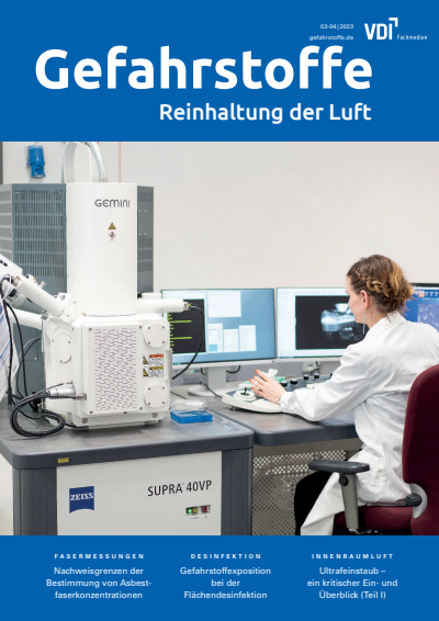 Cover der Ausgabe: Gefahrstoffe Jahrgang 83 (2023), Heft 03-04